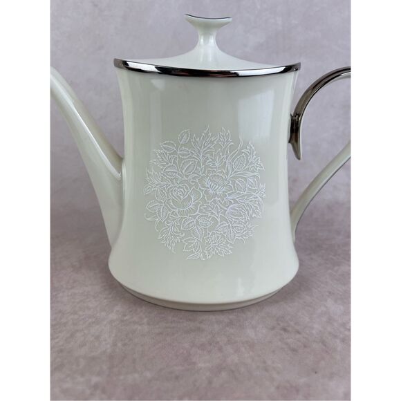 Vintage Lenox Fine China Moonspun Tea Kettle Pot - Picture 3 of 13